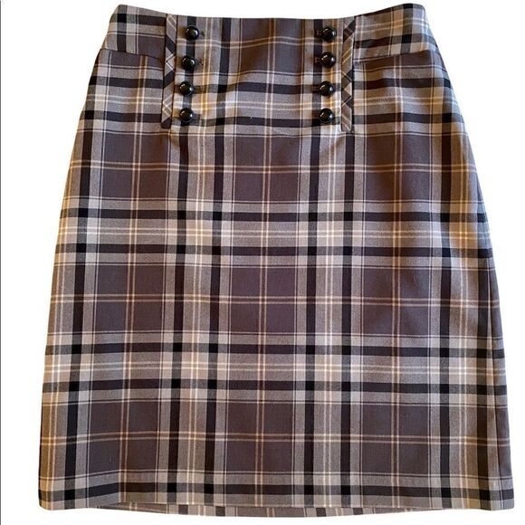EUC Dahlia Gray Plaid Pencil Skirt - Picture 1 of 7